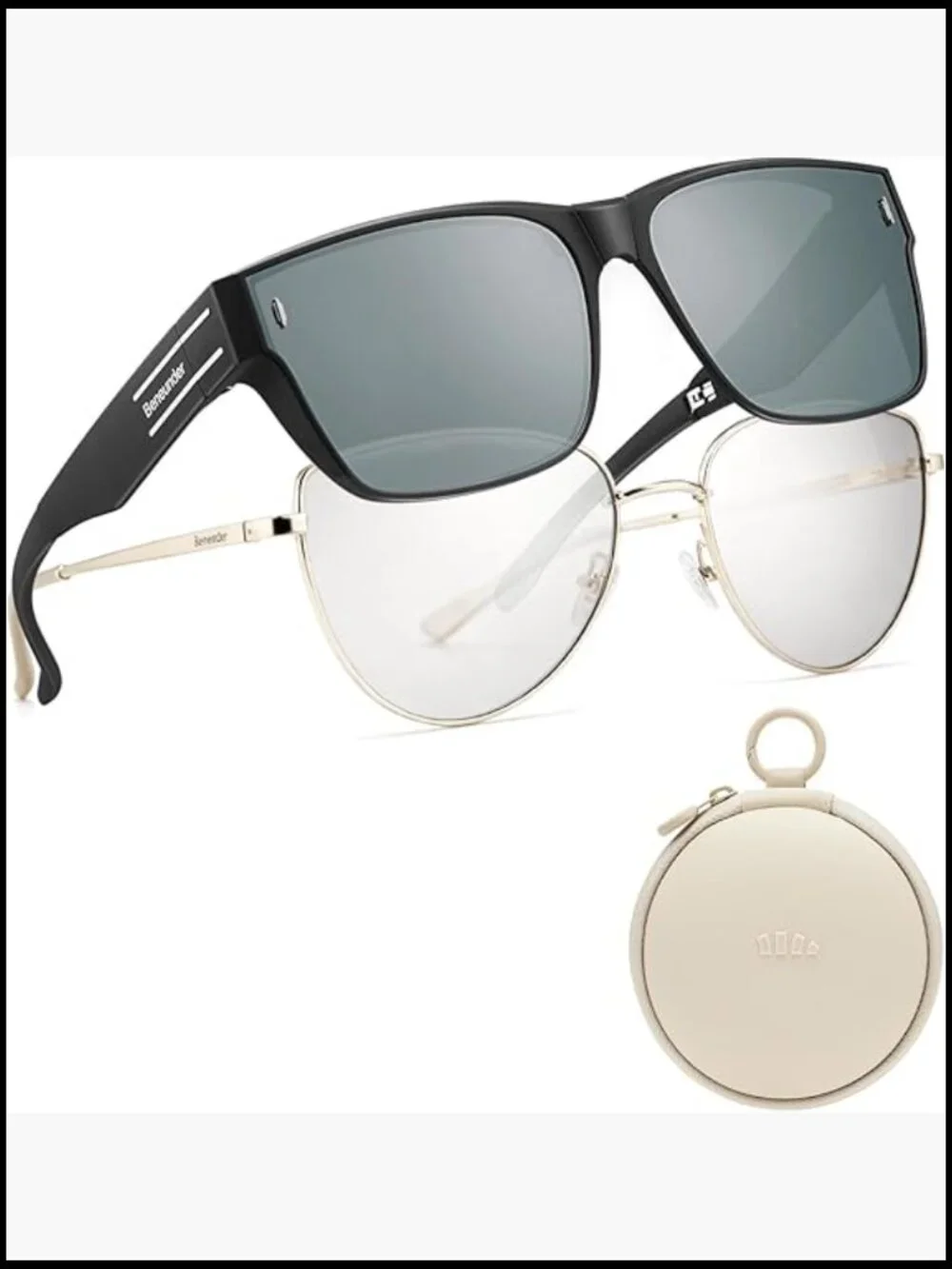 Polarized Fit Over Sunglasses - Lightweight Folding Unisex for Nearsightedness